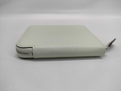 HERMES Silk in Compact Epson Vert Fizz B Stamp Wallet