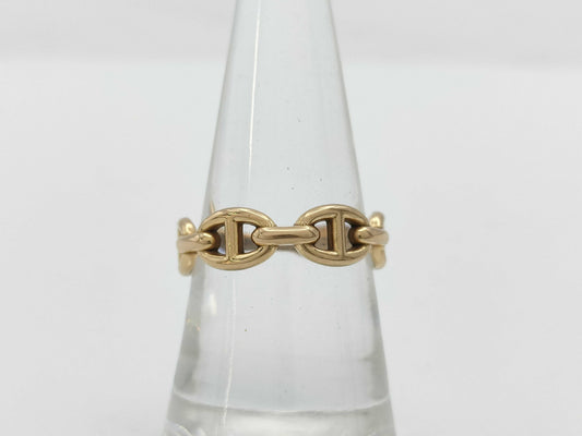 HERMES Chaine d'Ancre Enchaine #54 PG Au750 4.0g Ring 