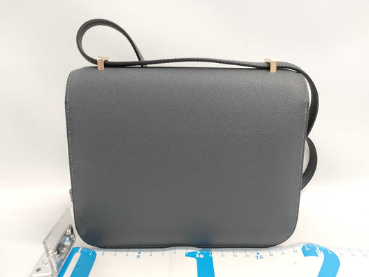 HERMES Constance Mini Epson Grimistie Shoulder Bag in Champagne Gold with Double Stamp
