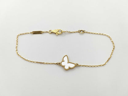 Van Cleef & Arpels Sweet Alhambra Papillon Mother-of-Pearl Yellow Gold Au750 2.0g Bracelet/Bangle 