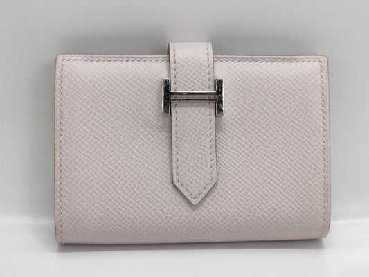 HERMES Bearn Mini Epson Mauve Pale Silver Hardware B Stamp Coin Case