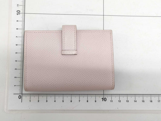 HERMES Bearn Mini Epson Mauve Pale Silver Hardware B Stamp Coin Case