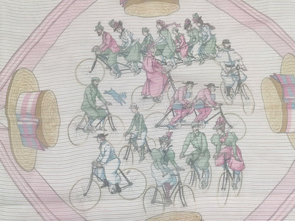 HERMES Carré 70 LES BECANES Scarf