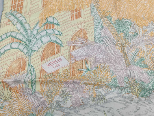 HERMES Carré Gavroche 45 Faubourg Tropical Detail Scarf