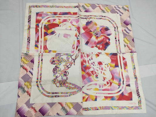HERMES Carré 90 Bride de Gala Ceremonial Bridle Marble Silk Scarf
