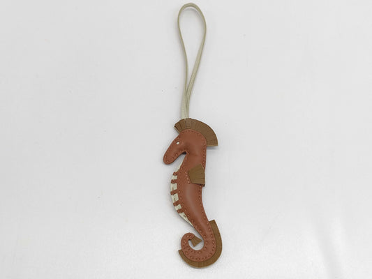 HERMES Ipoh Gold/Clay/Craft Seahorse Charm, B Stamped Charm