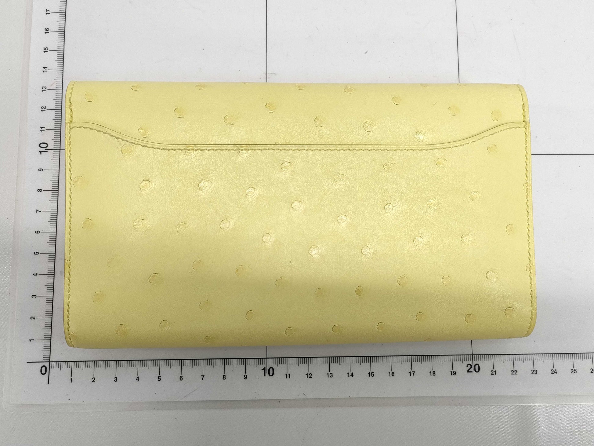 HERMES Constance To-Go Ostrich Limoncello Shoulder Bag with Gold Hardware and Double Stamp