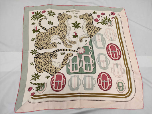 HERMES Carré 90 Modern Leopard Print Silk Scarf