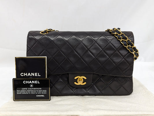 CHANEL Matelasse Lambskin Double Flap Chain Shoulder Bag, No. 4 Handbag