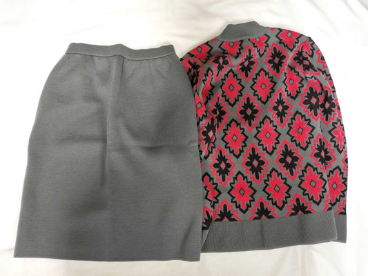 Yves Saint Laurent Yves Saint Laurent All-Over Print Knit Skirt Set Other Apparel