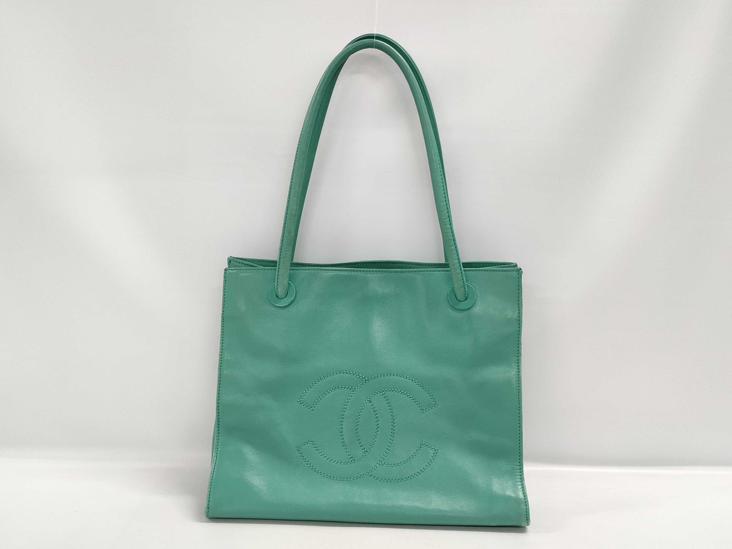CHANEL 6942 Chanel Tote Bag Coco Mark Tiffany Blue Tote Bag