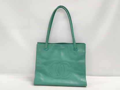 CHANEL 6942 Chanel Tote Bag Coco Mark Tiffany Blue Tote Bag