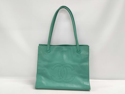 CHANEL 6942 Chanel Tote Bag Coco Mark Tiffany Blue Tote Bag