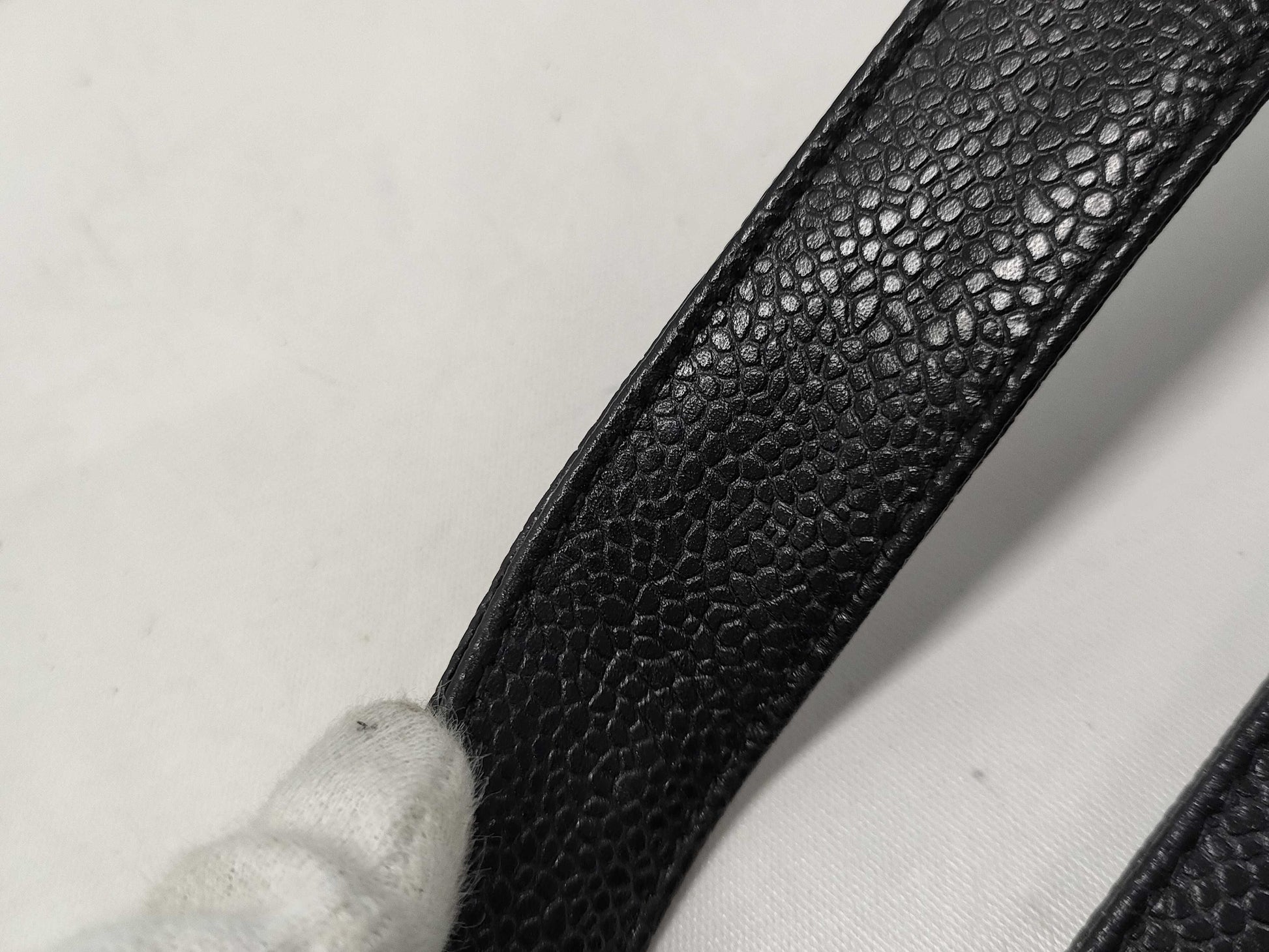 CHANEL Triple Coco Punching Tote Bag Caviar Skin Tote Bag
