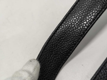 CHANEL Triple Coco Punching Tote Bag Caviar Skin Tote Bag