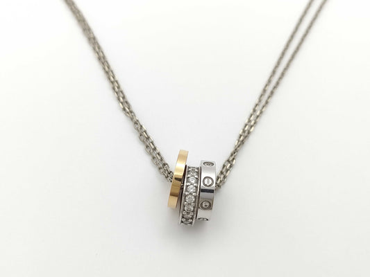 Cartier Love Three Hoop Diamond 750 8.9g Necklace 