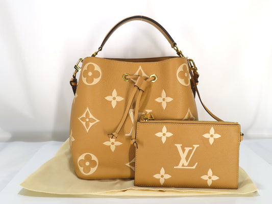 LOUIS VUITTON NeoNoe MM Monogram Empreinte M45808 Two-Tone Handbag