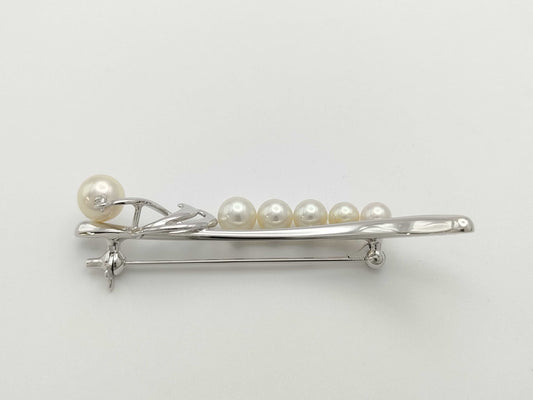 TASAKI Pearl Diameter Approx. 4.5-6.8mm, Sterling Silver, 6.1g, Brooch 