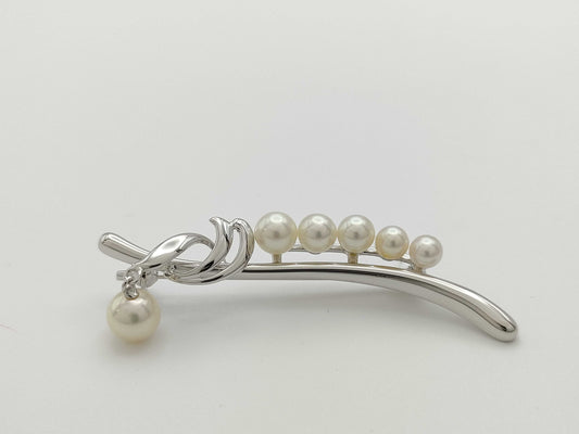 TASAKI Pearl Diameter Approx. 4.5-6.8mm, Sterling Silver, 6.1g, Brooch 