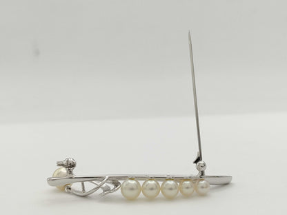 TASAKI Pearl Diameter Approx. 4.5-6.8mm, Sterling Silver, 6.1g, Brooch 