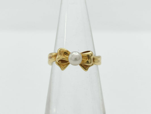 TASAKI Pearl Ring, approx. 3.9mm diameter, 18K gold, 2.2g 