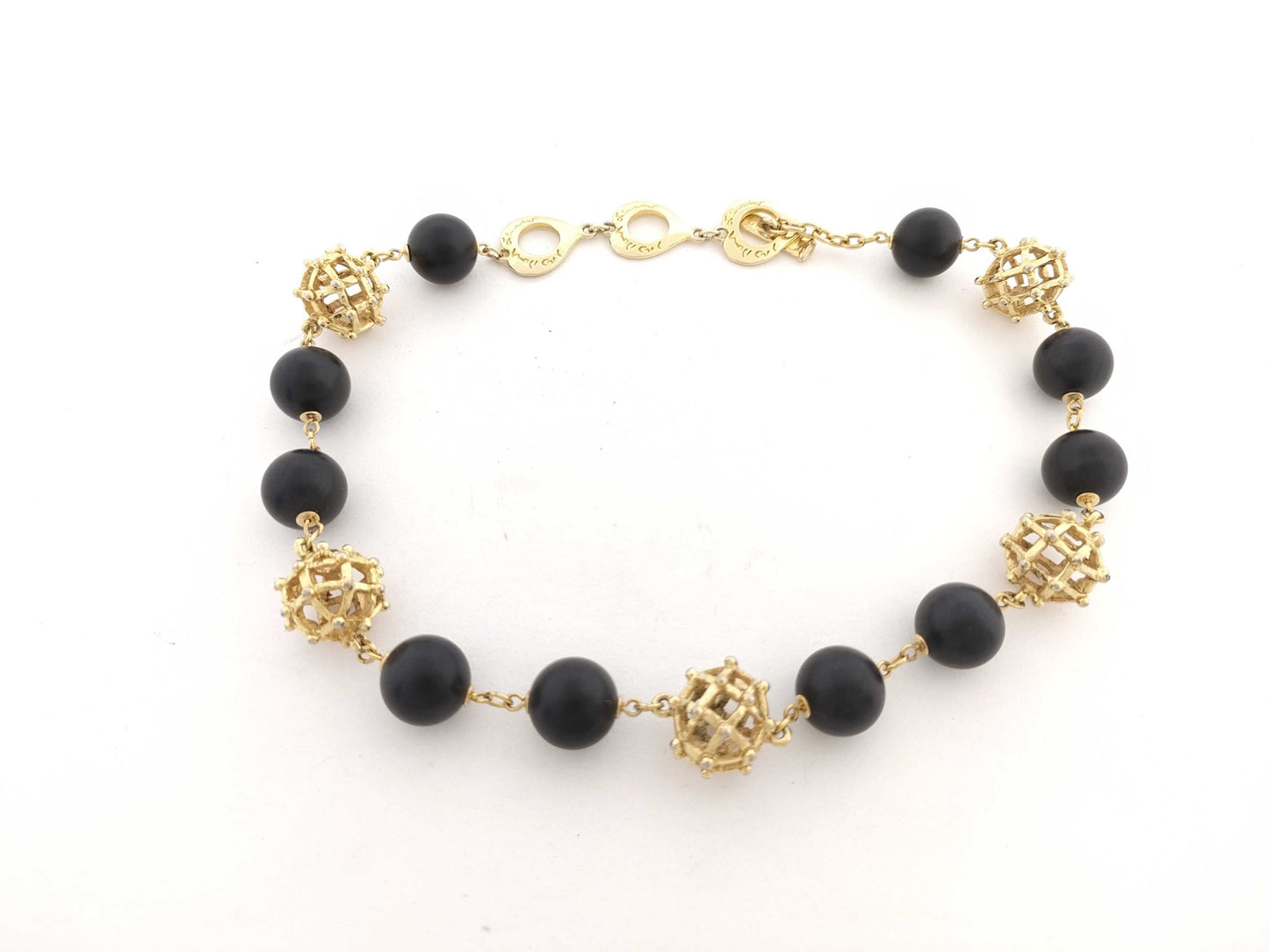 Saint Laurent Gold and Black 42.0g Necklace