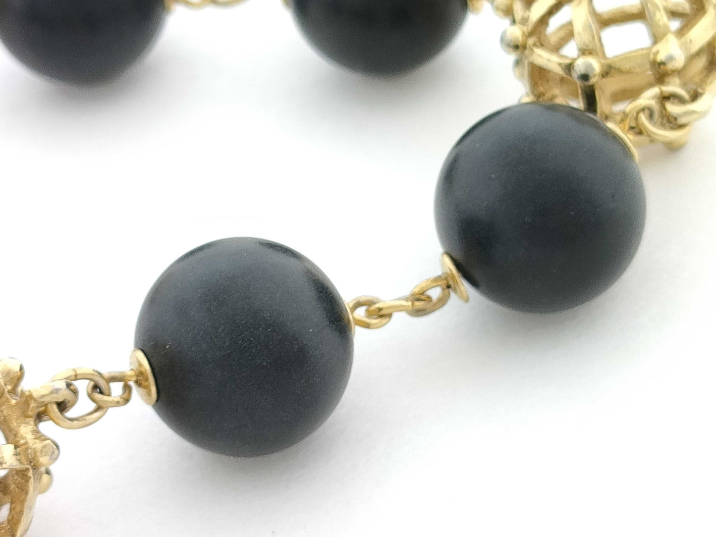 Saint Laurent Gold and Black 42.0g Necklace