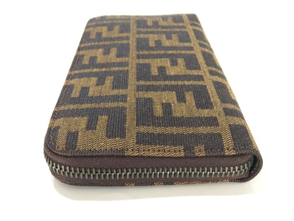 FENDI Zucca Round Zip Wallet with Box