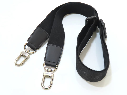LOUIS VUITTON LOUIS VUITTON Canvas Black Shoulder Strap with Logo