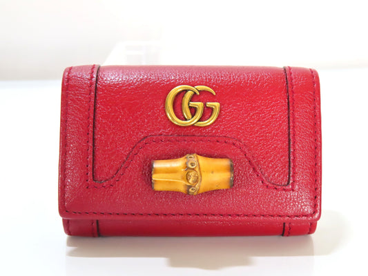 GUCCI 658636 Bamboo GG Marmont 6-Key Case Leather Key Case/Key Holder