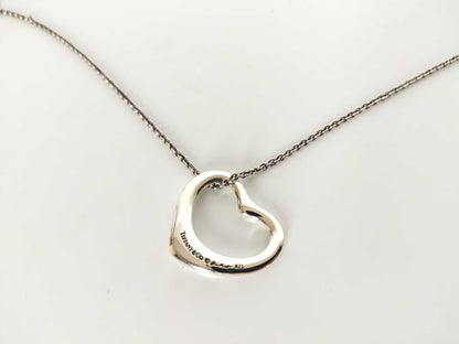 Tiffany & Co. Open Heart Tiffany Necklace, Large Open Heart, Ag925 Necklace