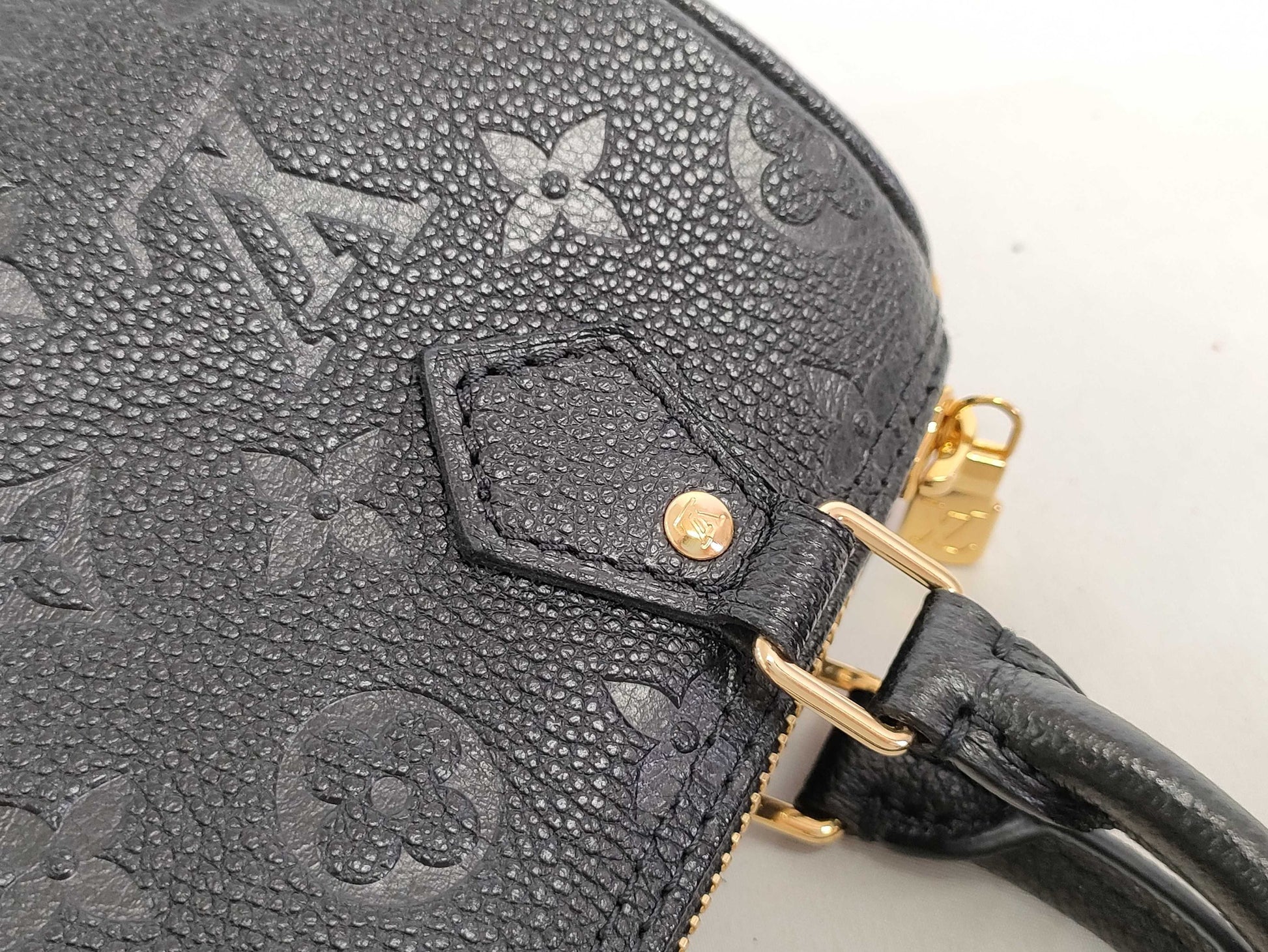 LOUIS VUITTON Monogram Empreinte LV Monogram Empreinte NanoSpeedy M82450 RFID Handbag