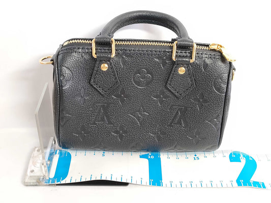 LOUIS VUITTON Monogram Empreinte LV Monogram Empreinte NanoSpeedy M82450 RFID Handbag