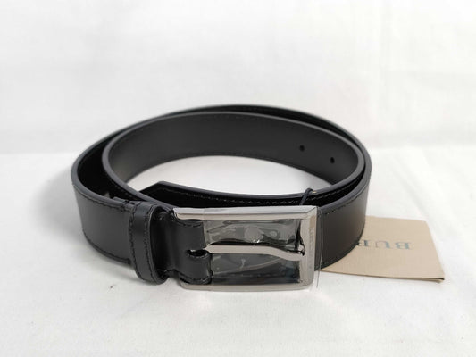 BURBERRY Black Leather Belt 32/80