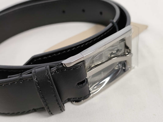 BURBERRY Black Leather Belt 32/80