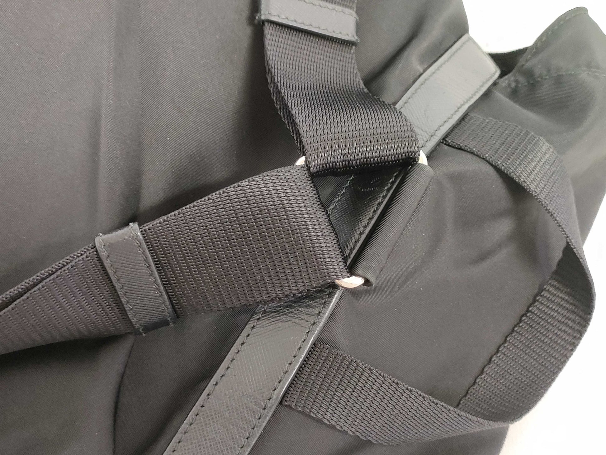 PRADA Nylon Prada Backpack Black Nylon x Saffiano Backpack