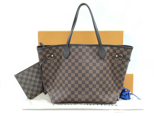 LOUIS VUITTON Damier Neverfull MM Tote Bag with Pouch
