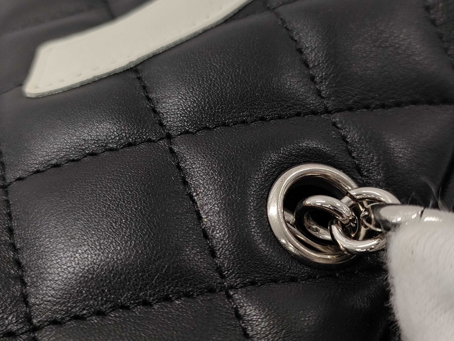CHANEL Cambon Bowling Bag, Black and White, Handbag