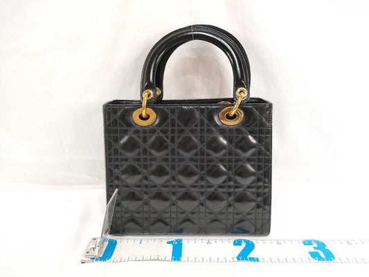 Dior Cannage Calfskin 2-Way Medium MA-0997 Black Handbag