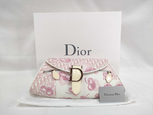 Dior Trotter Canvas x Patent Leather Chain Shoulder Bag LPK44290PI BO E 1014 Handbag
