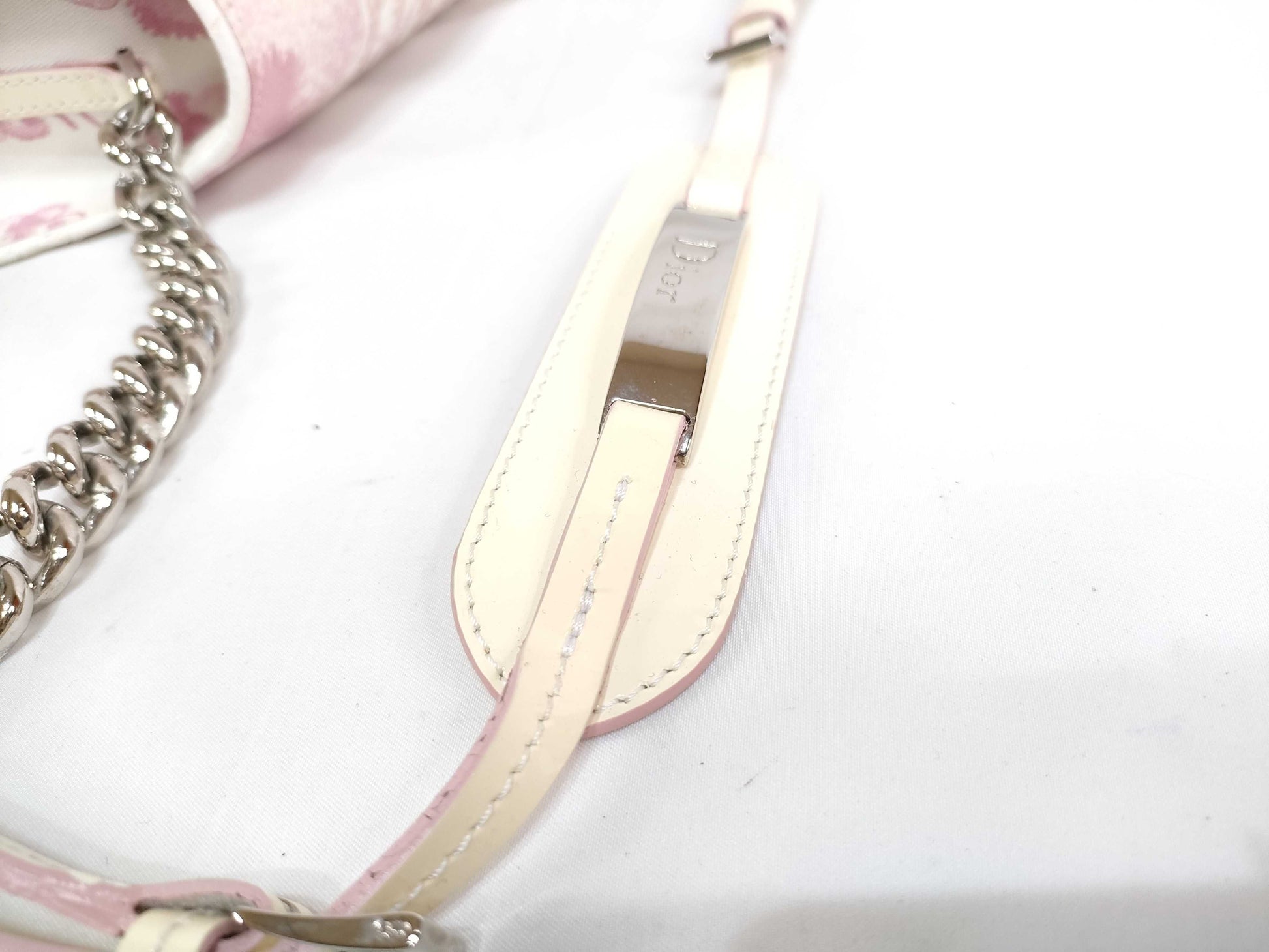 Dior Trotter Canvas x Patent Leather Chain Shoulder Bag LPK44290PI BO E 1014 Handbag