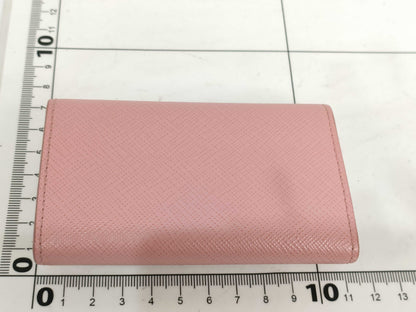 PRADA Prada Leather Ribbon 4-Ring Key Case, Pink