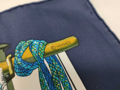 HERMES Carre 90 Pasementerie Scarf with String Decoration and Tag