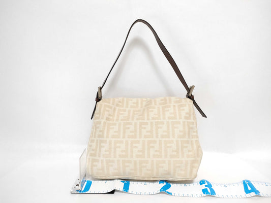 FENDI Zucca Mamma Bucket One-Shoulder Bag in Beige