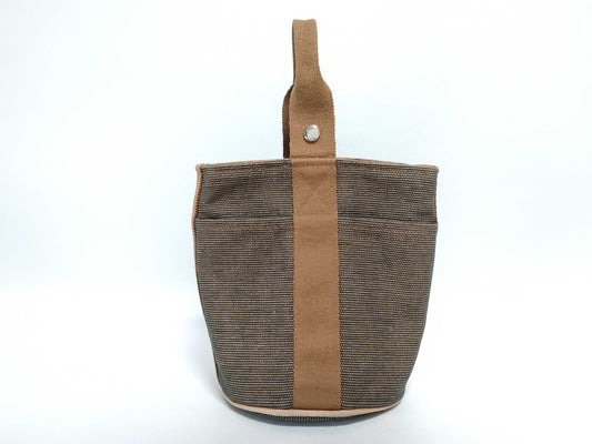 HERMES Saxo PM Toile H Brown Handbag