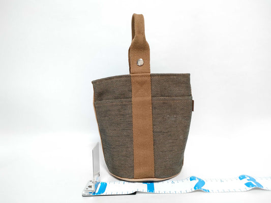 HERMES Saxo PM Toile H Brown Handbag