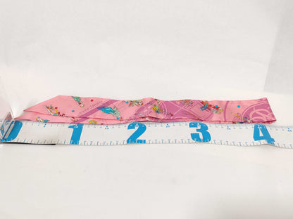 HERMES Twilly Ex-Libris Parisienne 100% Silk Scarf Pink/Multicolor