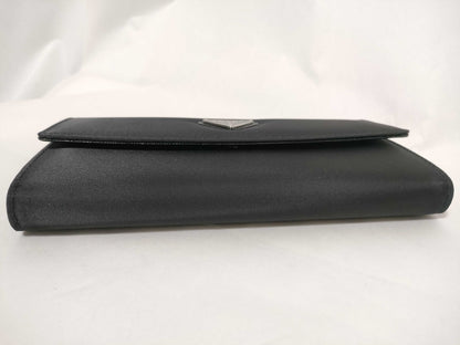 PRADA Prada Tri-fold Long Wallet Nylon Black B2811 Wallet