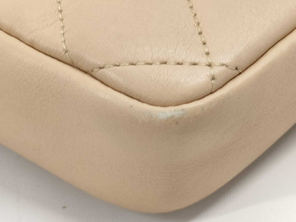 CHANEL Cambon Line Shoulder Bag, Leather, Beige/Black