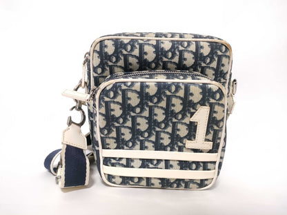 Dior Trotter Christian Dior Shoulder Bag PVC/Enamel Navy/White Shoulder Bag